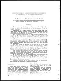 Some Production Parameters of Four Breeds of Goats Reared in Trinidad and Tobago