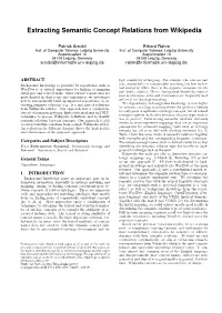 Extracting Semantic Concept Relations from Wikipedia