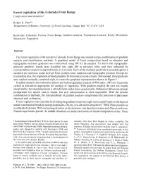 Forest Vegetation of the Colorado Front Range Composition and Dynamics*