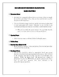 MARK CHAPTER 6 Discussion Starter O Are
