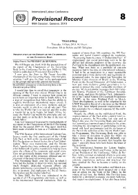Provisional Record 8 99Th Session, Geneva, 2010