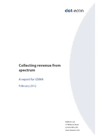 Report for GSMA on Collecting Revenue from Spectrum Auctions