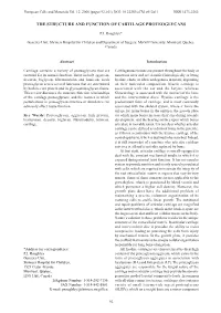 The Structure and Function of Cartilage Proteoglycans