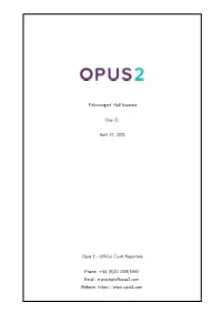 Transcripts@Opus2.Com Website: April 27, 2021 Fishmongers Hall Inquests Day 11
