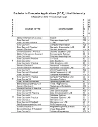 Bachelor in Computer Applications (BCA), Utkal University