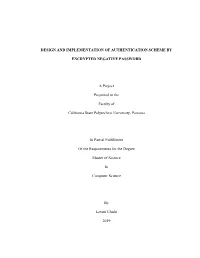 Design and Implementation of Authentication Scheme By