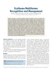 Erythema Multiforme:​ Recognition and Management Kathryn P