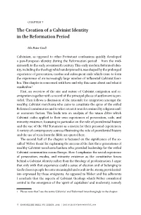 The Creation of a Calvinist Identity in the Reformation Period