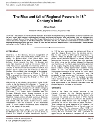 The Rise and Fall of Regional Powers in 18 Century's India