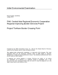 Torkham Border Crossing Point Initial