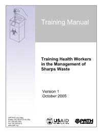 Training Health Workers in the Management of Sharps Waste