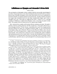 ANDREW COLLINS, Callisthenes on Olympias and Alexander's Divine