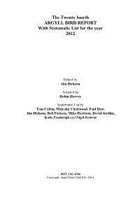 Argyll Bird Report 24 2012