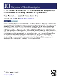CD27 Sustains Survival of Ctls in Virus-Infected Nonlymphoid Tissue in Mice by Inducing Autocrine IL-2 Production