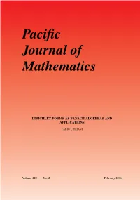 Dirichlet Forms As Banach Algebras and Applications