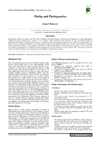 Phylip and Phylogenetics