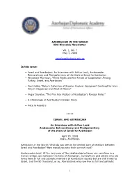 AZERBAIJAN in the WORLD ADA Biweekly Newsletter