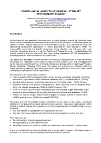 Geotechnical Aspects of Seawall Stability with Climate Change