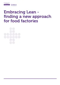 Embracing Lean - Finding a New Approach for Food Factories in Partnership With