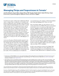 Managing Thrips and Tospoviruses in Tomato1