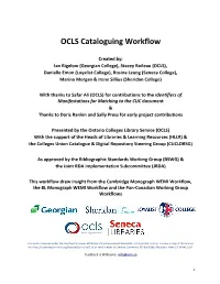 OCLS Cataloguing Workflow