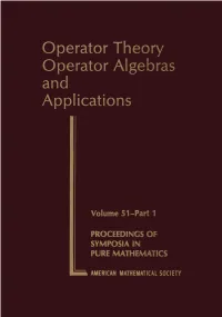 Operator Theory Operator Algebras and Applications