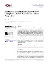 The Framework of Urbanization with Low Living Cost: a Future Model Based on Cost Perspective