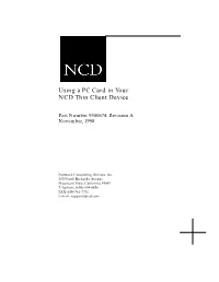 Using a PC Card in Your NCD Thin Client Device