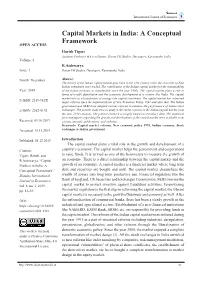 Capital Markets in India: a Conceptual Framework