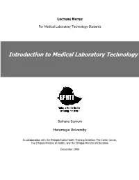 Introduction to Medical Laboratory Technology