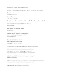 PLEASE READ THESE DIRECTIONS in FULL: Spreckels Theatre