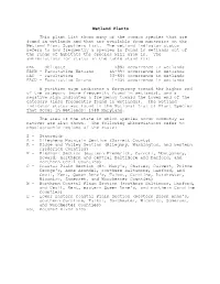 Wetland Plants This Plant List Shows Many of the Common Species That Are Found in Wetlands and That Are Available from Nurseries on the Wetland Plant Suppliers List