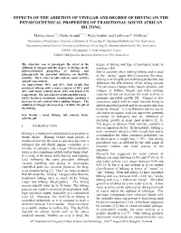 Effects of the Addition of Vinegar and Degree of Drying on the Physicochemical Properties of Traditional South African Biltong