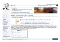 List of Internet Top-Level Domains Donate to Wikipedia from Wikipedia, the Free Encyclopedia Wikipedia Store