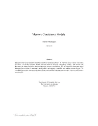 Memory Consistency Models
