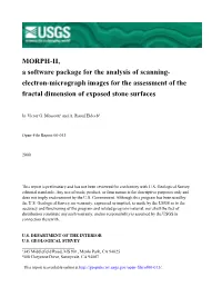 MORPH-II, a Software Package for the Analysis of Scanning-Electron-Micrograph Images for the Assessment of the Fractal Dimension of Exposed Stone Surfaces