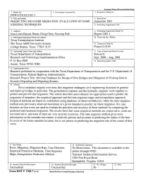 PREDICTING MEANDER MIGRATION: EVALUATION of SOME September 2001 EXISTING TECHNIQUES 6