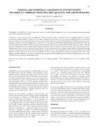 Spatial and Temporal Variation in Tufted Puffin Fratercula Cirrhata Nestling Diet Quality and Growth Rates
