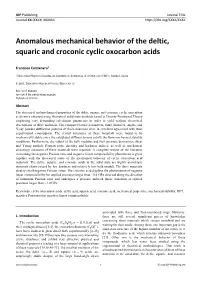 Anomalous Mechanical Behavior of the Deltic, Squaric and Croconic Cyclic Oxocarbon Acids
