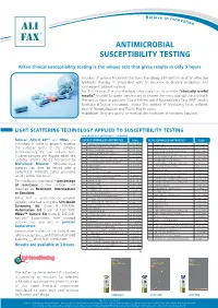 Antimicrobial Susceptibility Testing