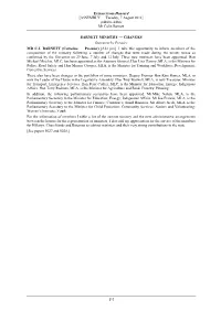 Extract from Hansard [ASSEMBLY — Tuesday, 7 August 2012] P4460c-4460C Mr Colin Barnett [1] BARNETT MINISTRY — CHANGES Statem