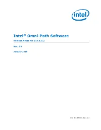 Intel® Omni-Path Software — Release Notes for V10.8.0.2