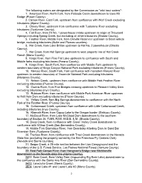 List of Fish and Game Commission Designated Wild Trout Waters