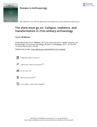 The Show Must Go On: Collapse, Resilience, and Transformation in 21St-Century Archaeology