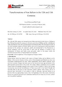 Transformations of Iran Sufism in the 12Th and 13Th Centuries