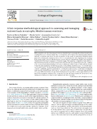 A Fast-Response Methodological Approach to Assessing and Managing