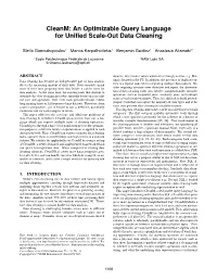 Cleanm: an Optimizable Query Language for Unified Scale-Out Data Cleaning