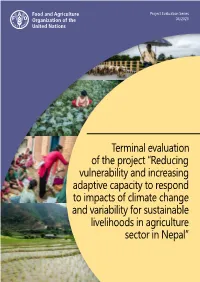 Reducing Vulnerability and Increasing Adaptive Capacity To