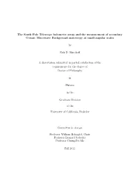 The South Pole Telescope Bolometer Array and the Measurement of Secondary Cosmic Microwave Background Anisotropy at Small Angular Scales