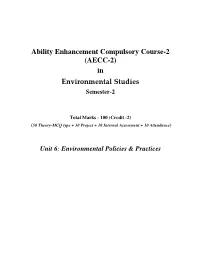 (AECC-2) in Environmental Studies Semester-2